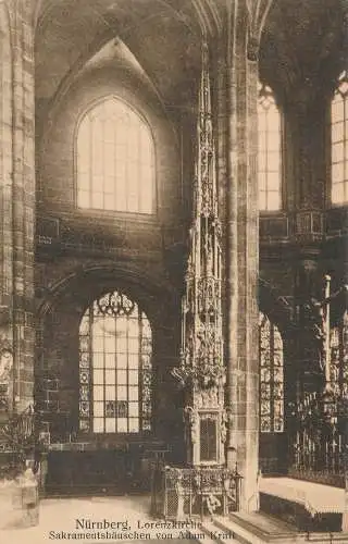 PC30187 Nürnberg. Lorenzkirche. Sakramentshauschen von Adam Kraft. Hermann Marti