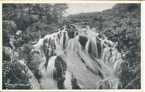 PC23866 Schwalbenfälle. Bettws Y Coed. Valentinstag. Silber. Nr. 18881. 1955