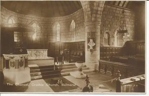 PC26448 The Chancel. Crathie Church. Balmoralisch. R. Stewart. Valentinstag. Nr. 93645.