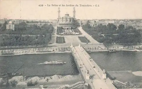 PC30286 Die Seine und die Gärten des Trocadero. 1908
