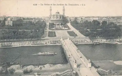 PC30286 La Seine et les Jardins du Trocadero. 1908