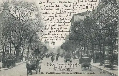 PC29485 Paris. Der Boulevard Bonne Npuvelle. C. M. Nr. 121