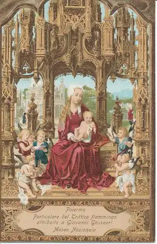 PC33935 Palermo. Besonderheit des flämischen Triptychons, das Giovanni Gossae zugeschrieben wird