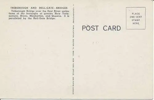 PC34157 Triborough und Hell Gate Brücken über East River. New York City. Farbe