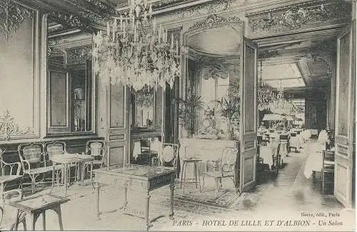 PC33675 Paris. Hotel de Lille et D Albion. Ein Wohnzimmer. Gorce. 1913