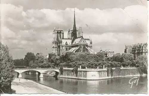 PC33960 La Pointe ist von der Cite-Insel. Kathedrale Notre Dame. Andre Leconte.