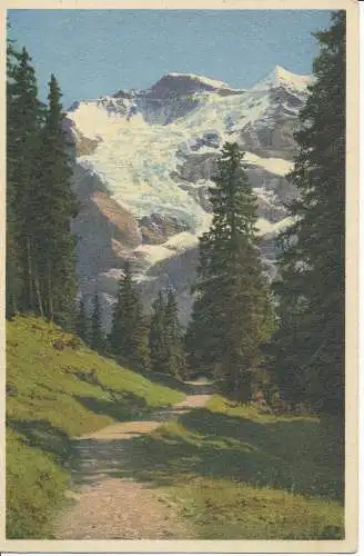 PC34040 Gebirgslandschaft mit Jungfrau und Silberhorn. Gyger. 1952