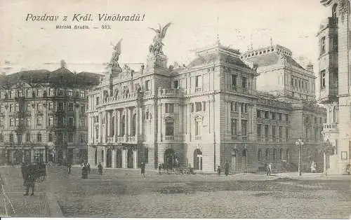 PC31709 Pozdrav z Kral. Vinohradedu. Karel Bellmann. Nr. 907. 1907