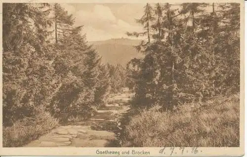 PC31979 Goetheweg und Brocken. Stengel. 1926