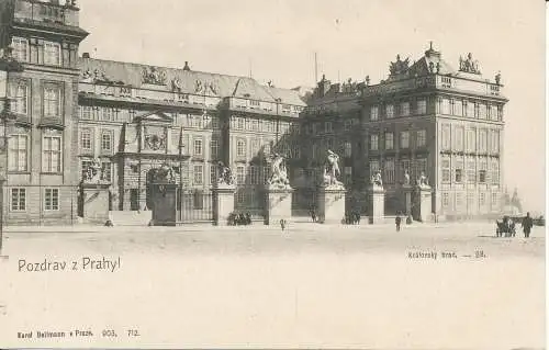 PC33744 Pozdrav z Prahy. Kralovsky hrad. Karel Bellmann. Nr. 28