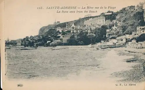 PC33498 Sainte Adresse. La Heve vom Strand aus gesehen