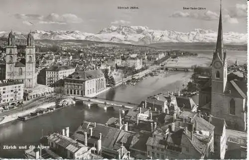 PC31945 Zürich und die Alpen. Photoglob. Nr. 7758. 1955
