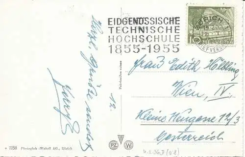 PC31945 Zürich und die Alpen. Photoglob. Nr. 7758. 1955