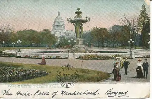 PC34130 Washington. Brunnen in öffentlichen Gärten. Tuck. Nr. 1033. 1904