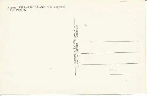 PC34176 Villard de Lans. Allgemeine Ansicht. Die Steine. Der Storch. Nr. A.1054