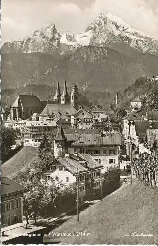 PC31884 Berchtesgaden mit Watzmann 2714m. Michael Lochner. 1955