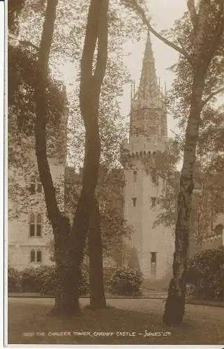 PC34531 Der Chaucer Tower. Cardiff Castle. Judges Ltd. Nr. 10051. RP