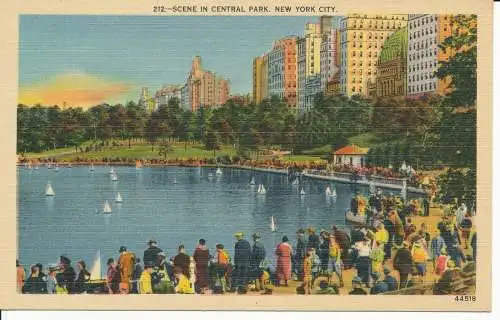 PC34161 Szene im Central Park. New York City. Manhattan Postkarte. Nr. 44518