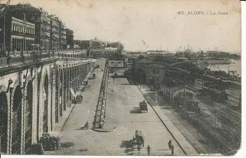 PC33830 Algier. Der Bahnhof. 1918