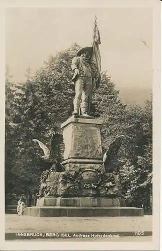 PC3368 Innsbruck. Berg Isel. Andreas Hoferdenkmal. Knirschen Sie sie. Nr. 1105