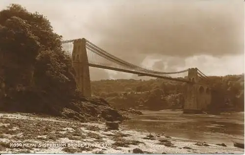 PC34498 Menai Hängebrücke. Judges Ltd. Nr. 10990. RP