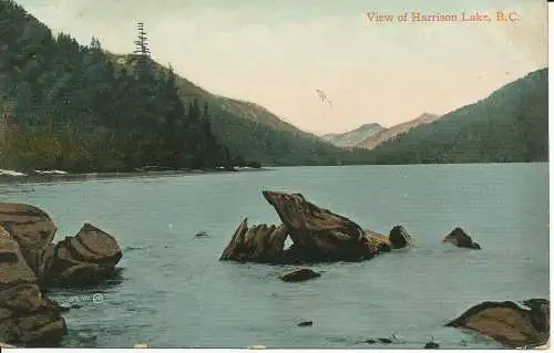 PC34204 Blick auf Harrison Lake. B. C. Valentinstag. 1920