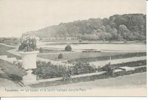 PC34163 Tervueren. Das französische Becken und der französische Garten im Park