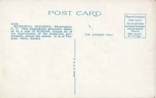 PC34365 städtisches Gebäude. New York. Nr. 61599