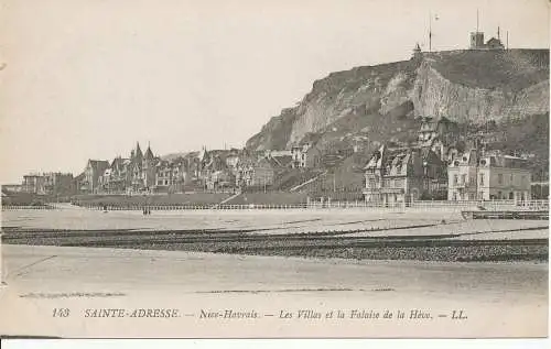 PC34215 Sainte Adresse. Schönes Havrais. Die Villen und die Klippe von La Heve. Abgabe