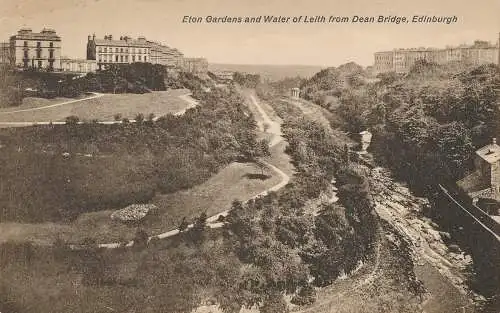 PC34635 Eton Gärten und Wasser von Leith von Dean Bridge. Edinburgh