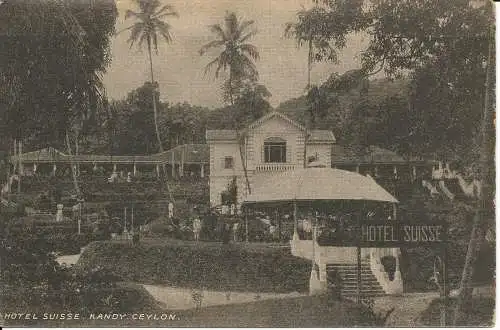 PC36496 Hotel Suisse. Kandy. Ceylon. B. Hopkins