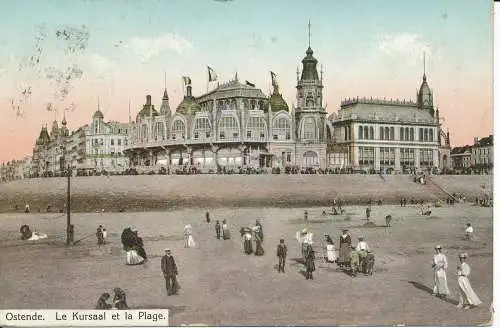 PC36606 Ostende. Der Kursaal und der Strand. V. G.B. Hopkins