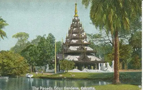 PC37056 Die Pagode. Eden Gardens. Kalkutta. Hartmann. B. Hopkins