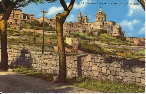 PC37146 Malta. Die Kathedrale und die alte Hauptstadt Mdina. Alfred Galea Zammit. 196