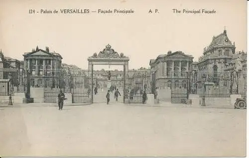 PC37181 Schloss Versailles. Die Hauptfassade. A. Papeghin. Nr. 124. B. Hopk