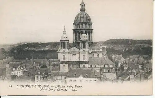 PC37196 Boulogne sur Mer. Kirche Notre Dame. Levy Fils. Nr. 14. B. Hopkins