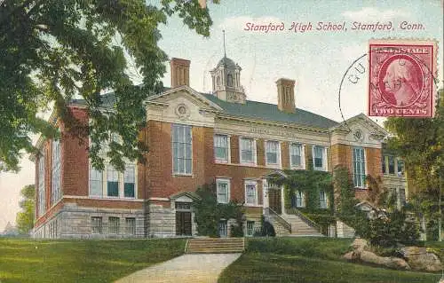 PC36874 Stamford High School. Stamford. Conn. Hugh C. Leighton. B. Hopkins. 1911