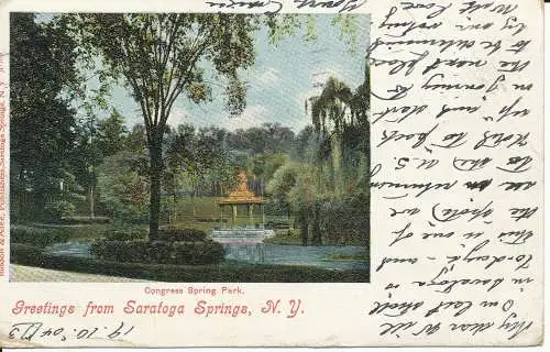 PC37006 Congress Spring Park. Saratoga Springs. Nr. Y. Robson und Adee. 1904. B.