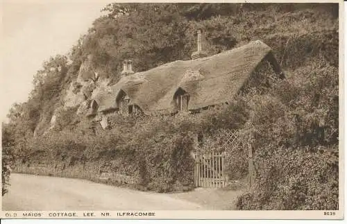 PC36318 Old Maids Cottage. Lee. Nr. Ilfracombe. Lachs. Gravur. Nr. 8039. B. Hop