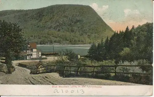 PC36443 Blue Mountain Lake in den Adirondacks. Litho Chrom. 1906. B. Hopkins