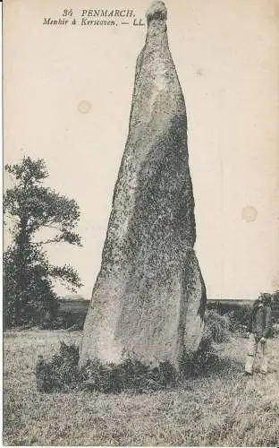 PC36439 Penmarch. Menhir nach Kerscaven. Levy Fils. Nr. 34. B. Hopkins