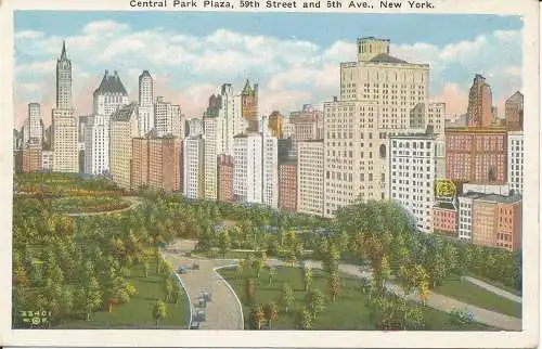 PC37451 Central Park Plaza 59th Street und 5th Ave. New York. Bronx. B. Hopkins