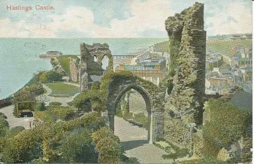 PC36304 Hastings Castle. Pfau. Autochrom. 1904