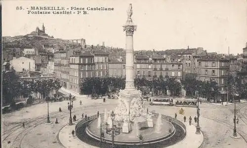 PC36549 Marseille. Platz Castellane Fontaine Cantini