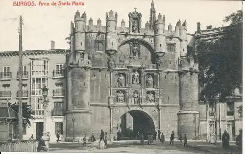 PC37307 Burgos. Arc de Santa Maria. Fototypie Thomas. Nr. 978. B. Hopkins