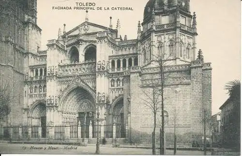 PC36965 Toledo. Hauptfassade der Kathedrale. Hauser und Menet. Nr. 63. B. Hopk