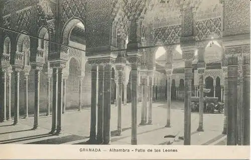 PC37288 Granada. Alhambra. Hof der Löwen. Enrique Linares. B. Hopkins