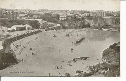 PC36314 Town Beach. Newquay. Lachs. Sepio. 1925. B. Hopkins