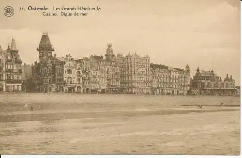 PC36410 Ostende. Die Grands Hotels und das Casino. Deich de Mer. Albert. Phototypi