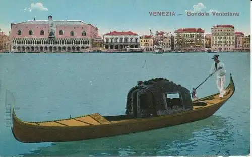 PC37512 Venedig. Venezianische Gondel. B. Hopkins